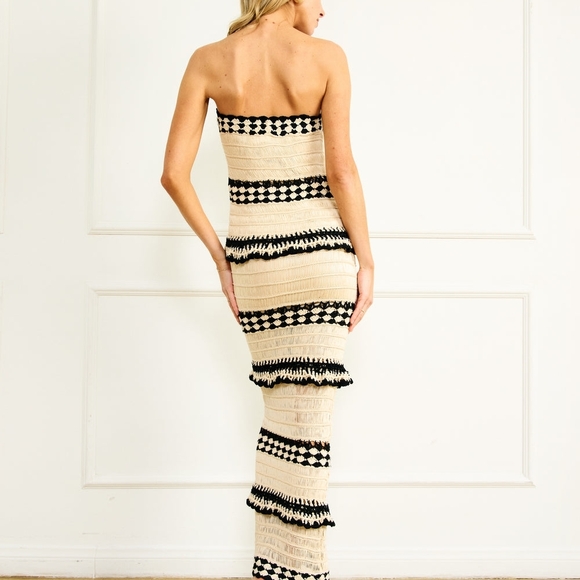 Line & Dot Black and Cream Muse Crochet Dress - Picture 6 of 14